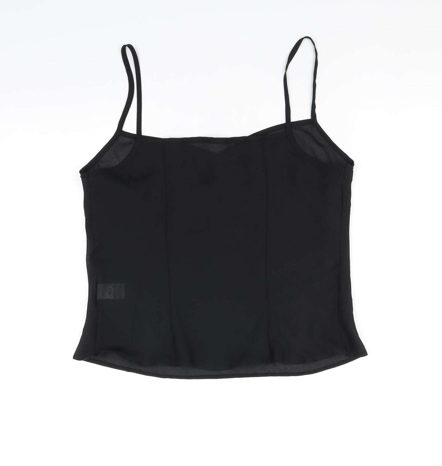 Womens UK Size 14 Preworn Black Basic Tank
