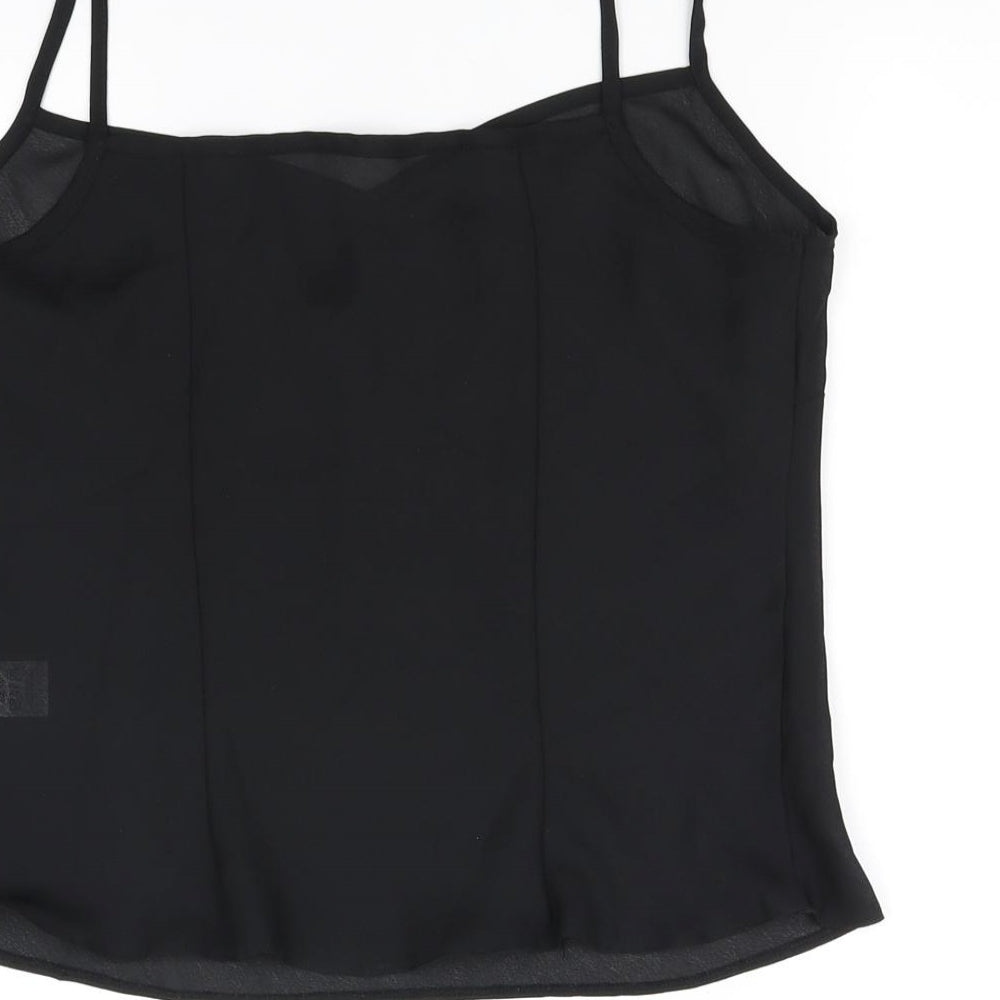 Womens UK Size 14 Preworn Black Basic Tank