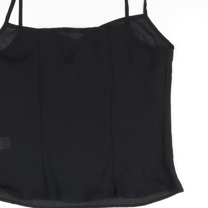 Womens UK Size 14 Preworn Black Basic Tank