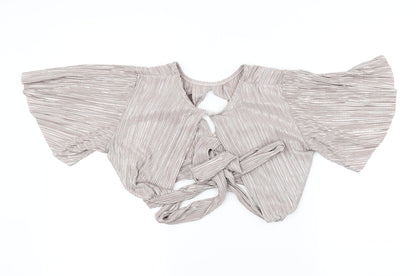 Womens UK Size 8 New Look Grey Basic Blouse