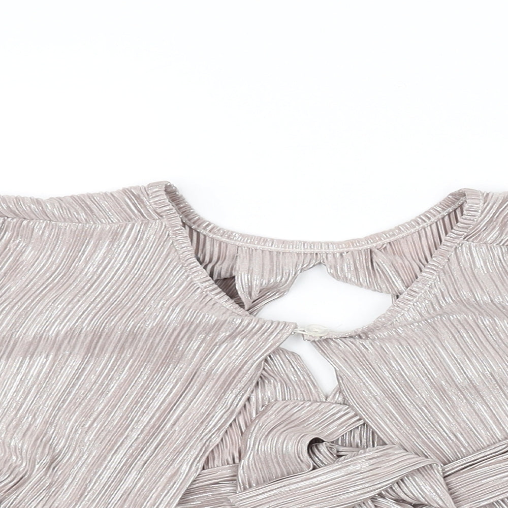 Womens UK Size 8 New Look Grey Basic Blouse