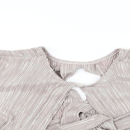 Womens UK Size 8 New Look Grey Basic Blouse