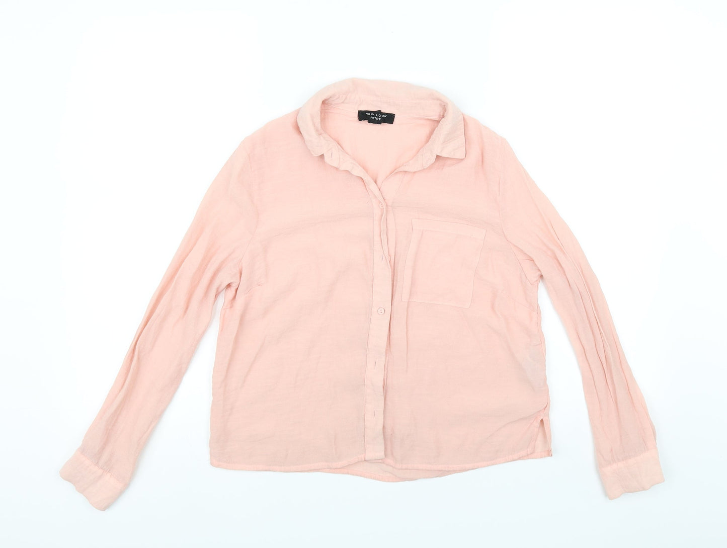 Womens UK Size 8 New Look Pink Basic Button-Up