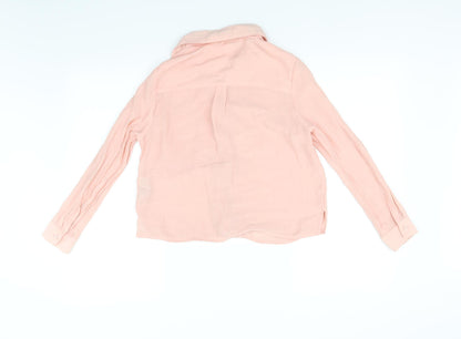 Womens UK Size 8 New Look Pink Basic Button-Up