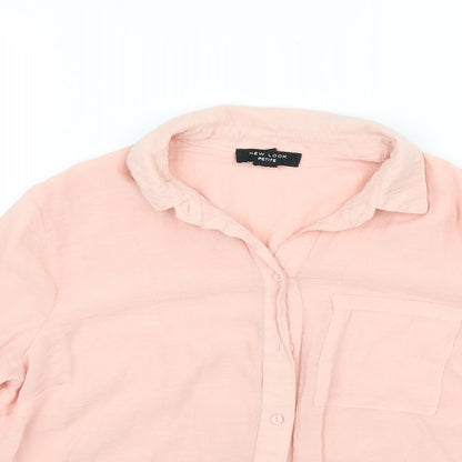 Womens UK Size 8 New Look Pink Basic Button-Up