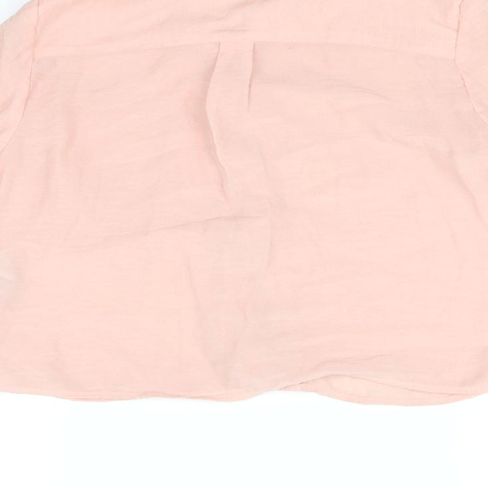 Womens UK Size 8 New Look Pink Basic Button-Up