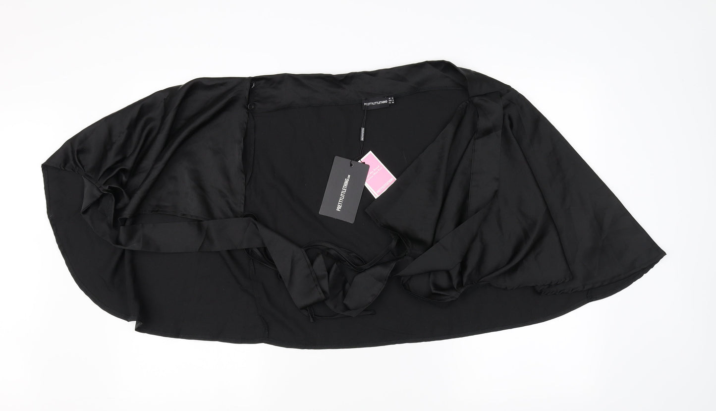 PRETTYLITTLETHING Womens Black   Cardigan Jumper Size 12