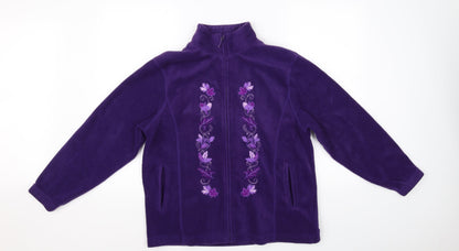 Pure & Natural Womens Purple   Full Zip Jumper Size M