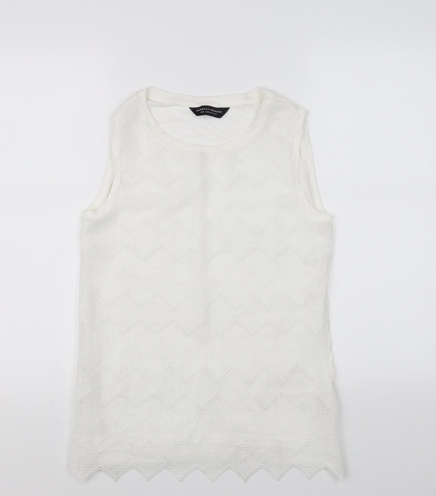 Womens UK Size 12 Dorothy Perkins White Basic T-Shirt