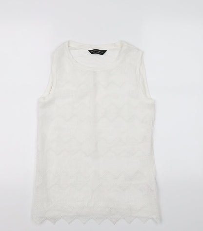 Womens UK Size 12 Dorothy Perkins White Basic T-Shirt