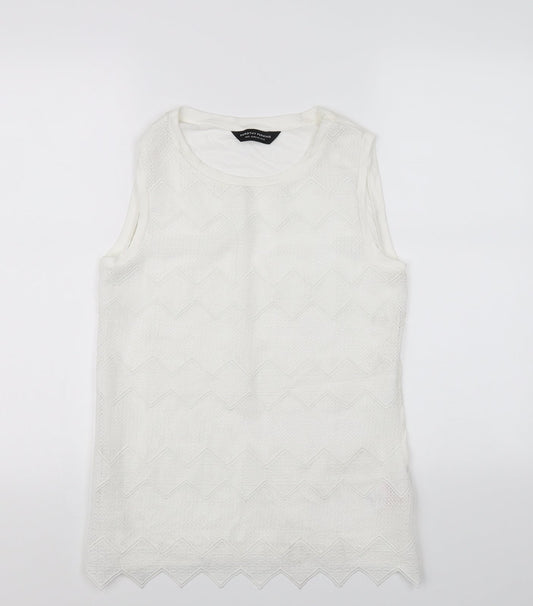 Womens UK Size 12 Dorothy Perkins White Basic T-Shirt