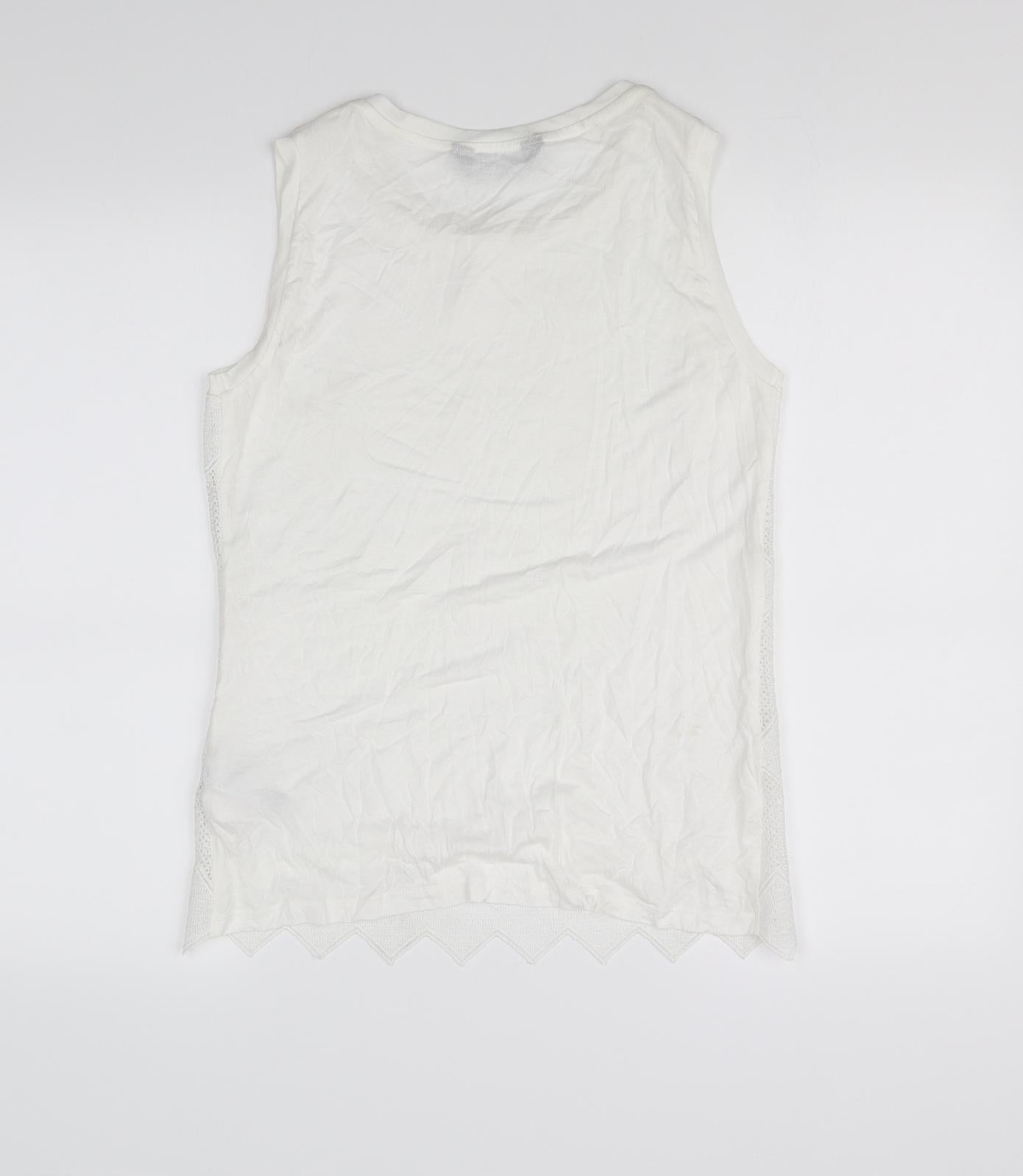 Womens UK Size 12 Dorothy Perkins White Basic T-Shirt