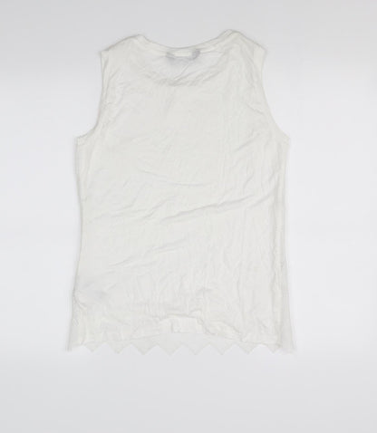 Womens UK Size 12 Dorothy Perkins White Basic T-Shirt