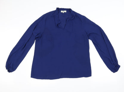 Womens UK Size 12 Papaya Blue Basic Blouse