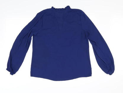 Womens UK Size 12 Papaya Blue Basic Blouse