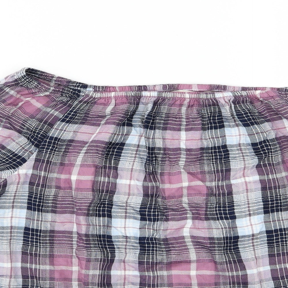 F&F Womens Purple Striped Woven Basic T-Shirt Size 10