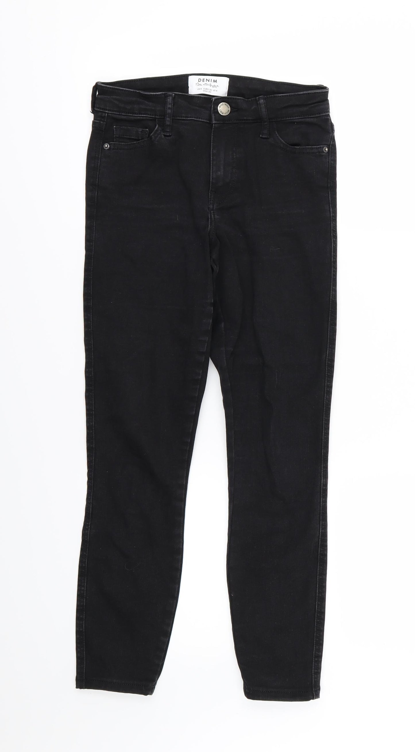 Miss Selfridge Womens Black  Denim Skinny Jeans Size 8 L25 in
