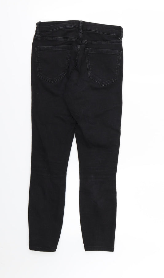 Miss Selfridge Womens Black  Denim Skinny Jeans Size 8 L25 in