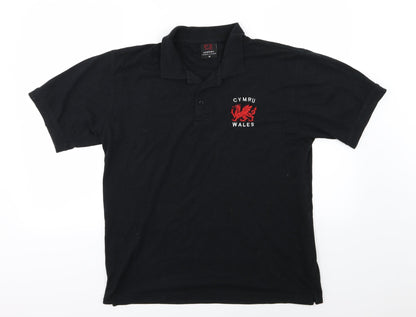 Manav Mens Black    Polo Size M  - Wales