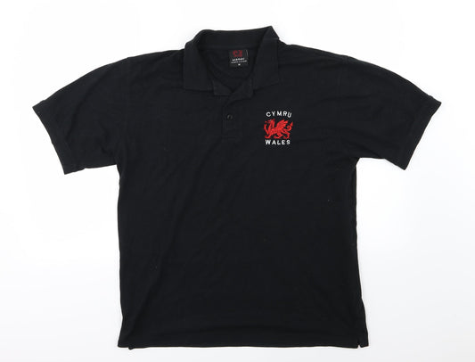 Manav Mens Black    Polo Size M  - Wales