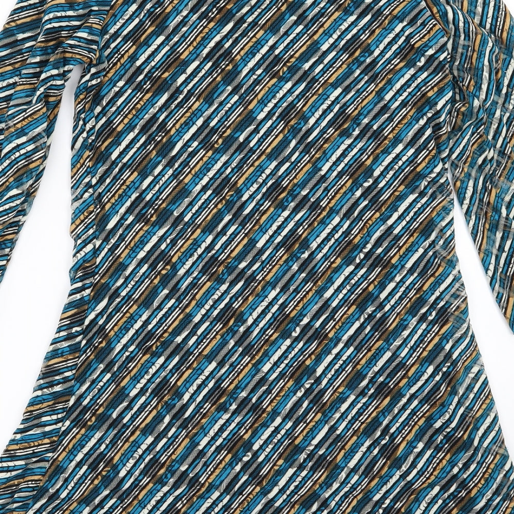Rupali Womens Multicoloured Striped  A-Line  Size S  - Beaded