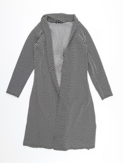 One Touch Womens Black Polka Dot  Jacket Blazer Size 8