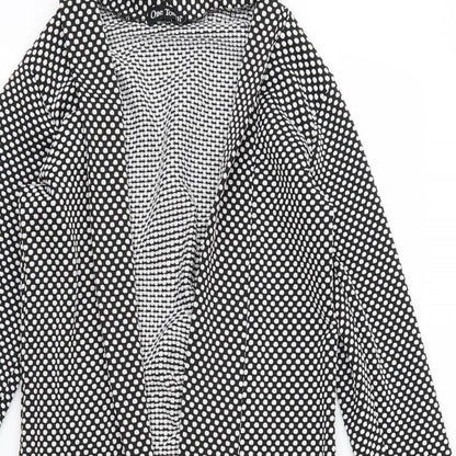 One Touch Womens Black Polka Dot  Jacket Blazer Size 8