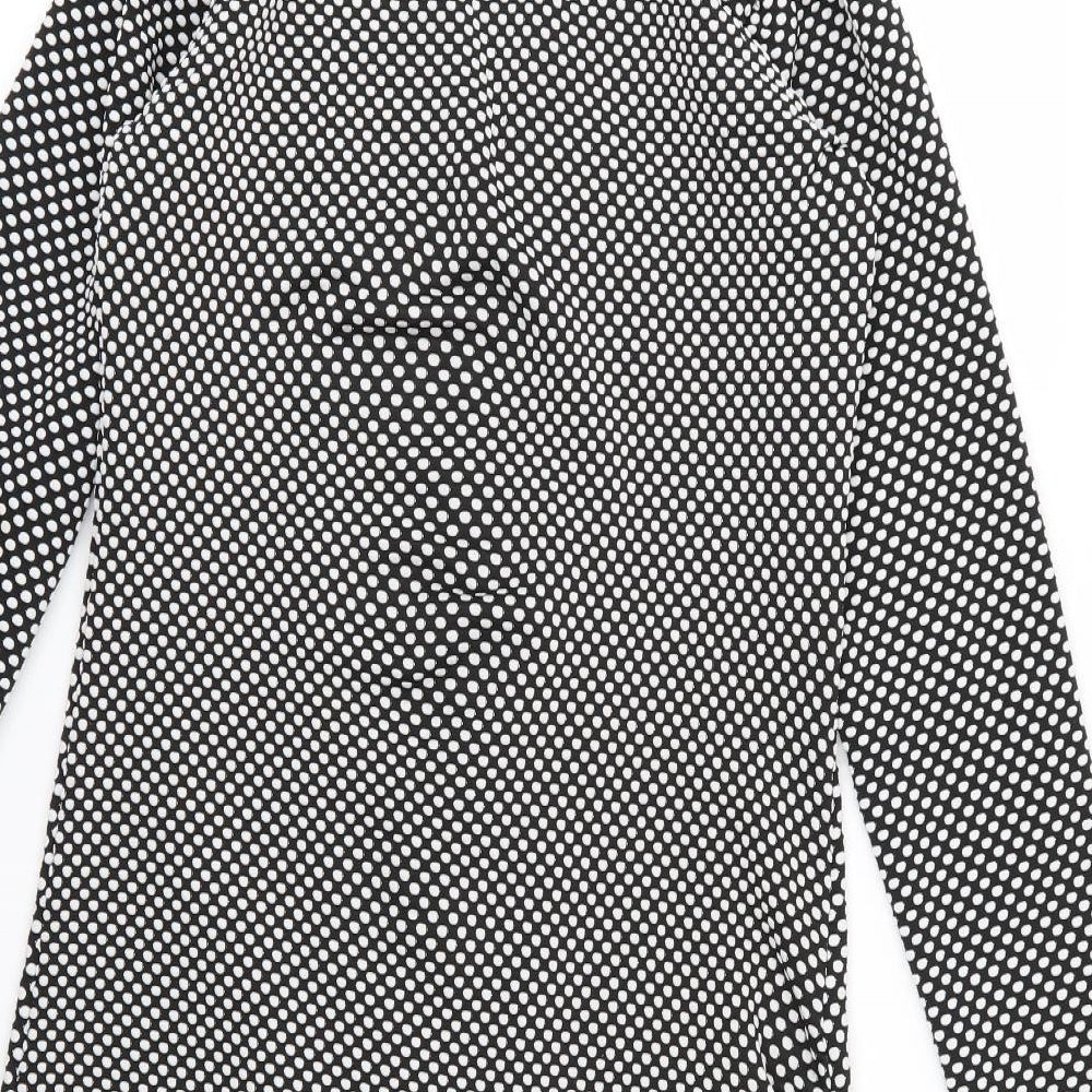 One Touch Womens Black Polka Dot  Jacket Blazer Size 8