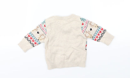 Very Girls Brown  Knit Pullover Jumper Size 0-3 Months  - Winter