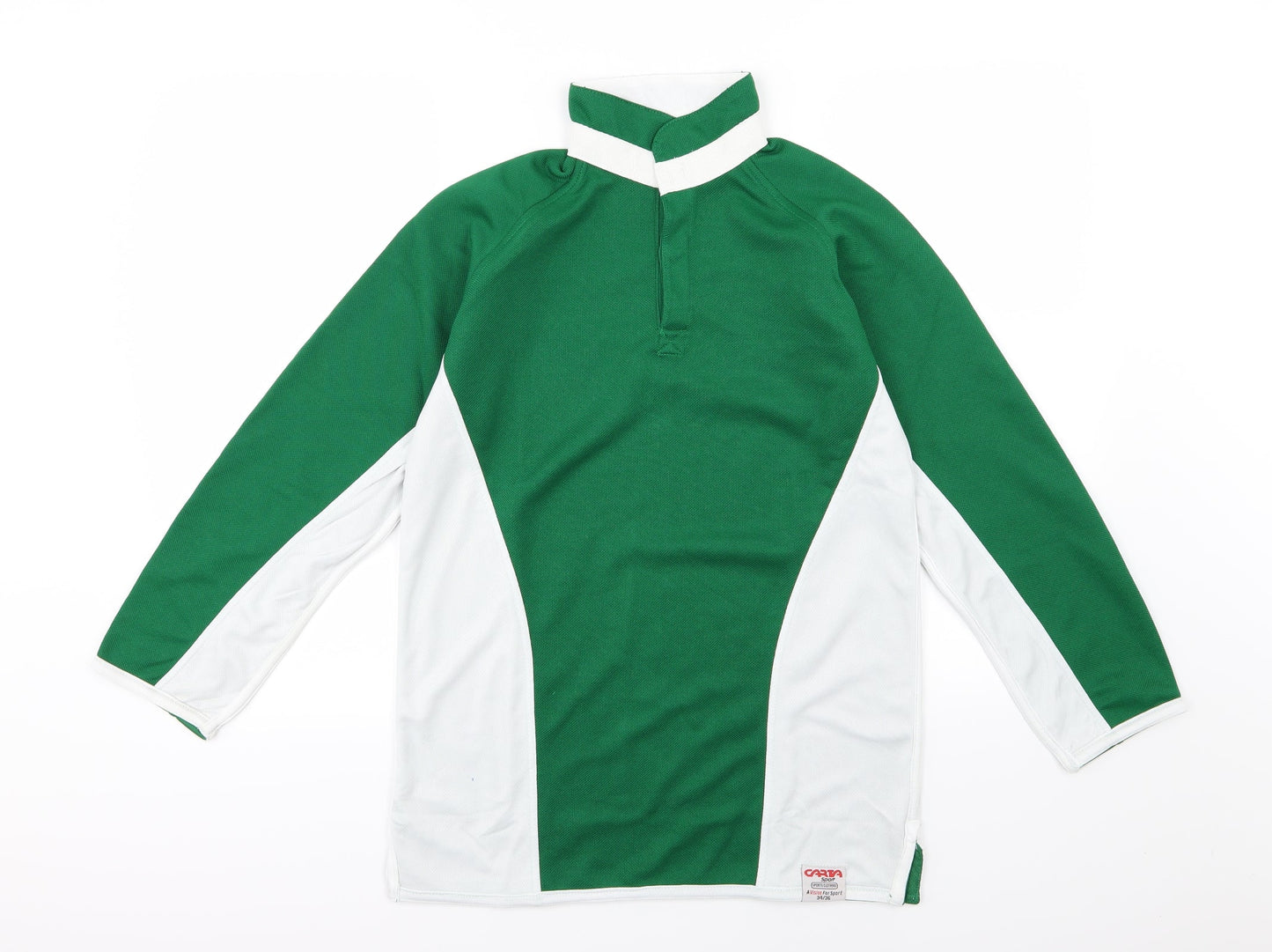 Carta Sport Clothing Boys Green Striped  Basic Polo Size 13-14 Years
