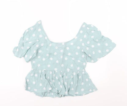 Primark Womens Green Polka Dot  Basic Blouse Size 6