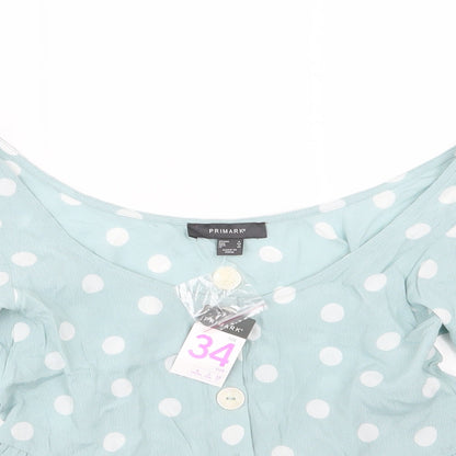 Primark Womens Green Polka Dot  Basic Blouse Size 6