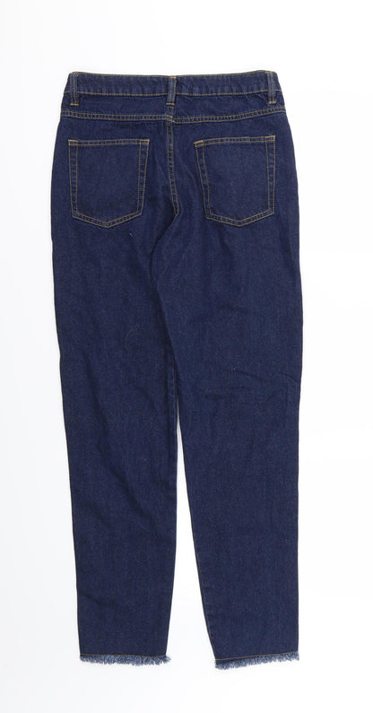 Shana Womens Blue  Denim Straight Jeans Size 8 L28 in