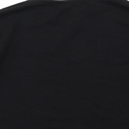 Womens UK Size 8 New Look Black Cropped T-Shirt