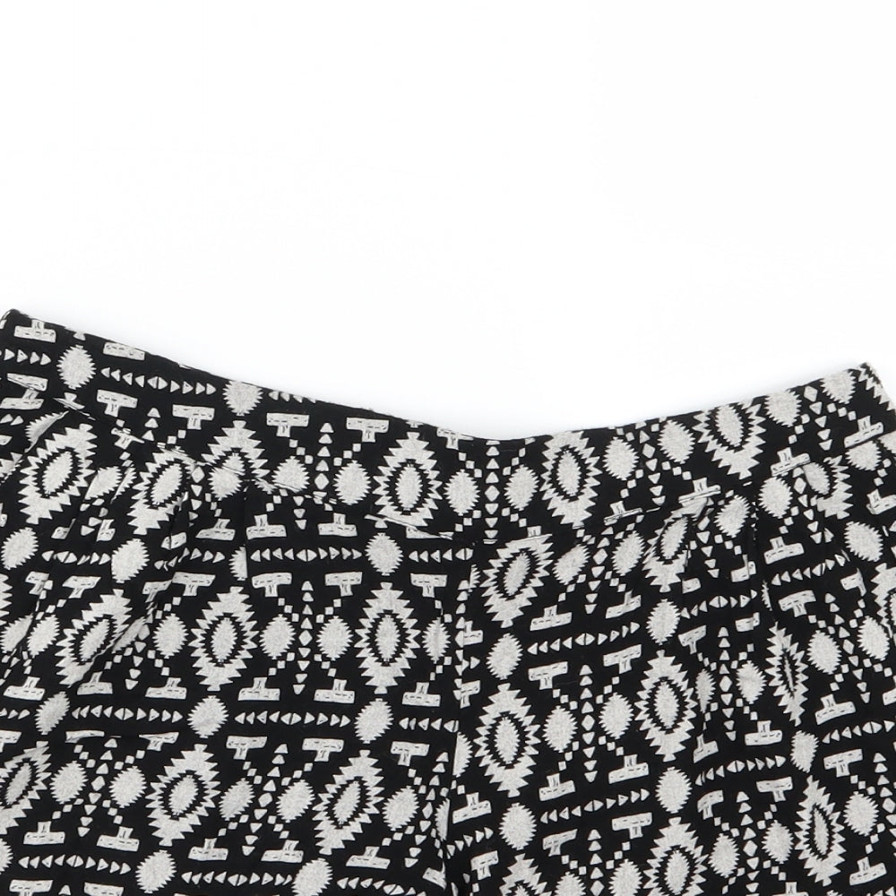 Peacocks Womens Black Geometric  Sailor Shorts Size 10