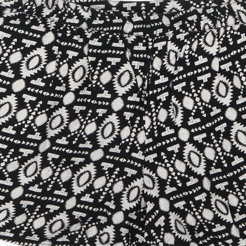 Peacocks Womens Black Geometric  Sailor Shorts Size 10