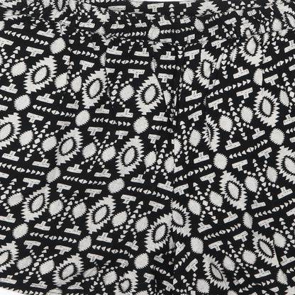 Peacocks Womens Black Geometric  Sailor Shorts Size 10