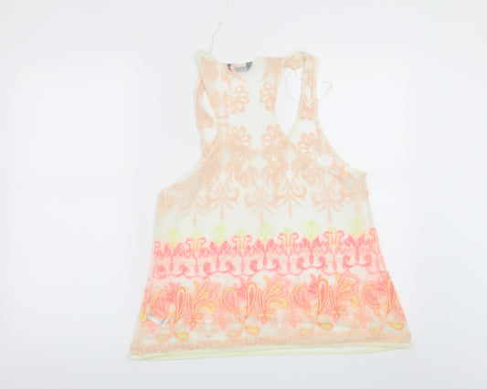 F&F Womens Beige Geometric  Basic Blouse Size 14