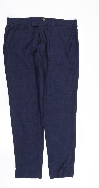 Mens UK Size 36 in H&M Regular Fit  Blue Trousers