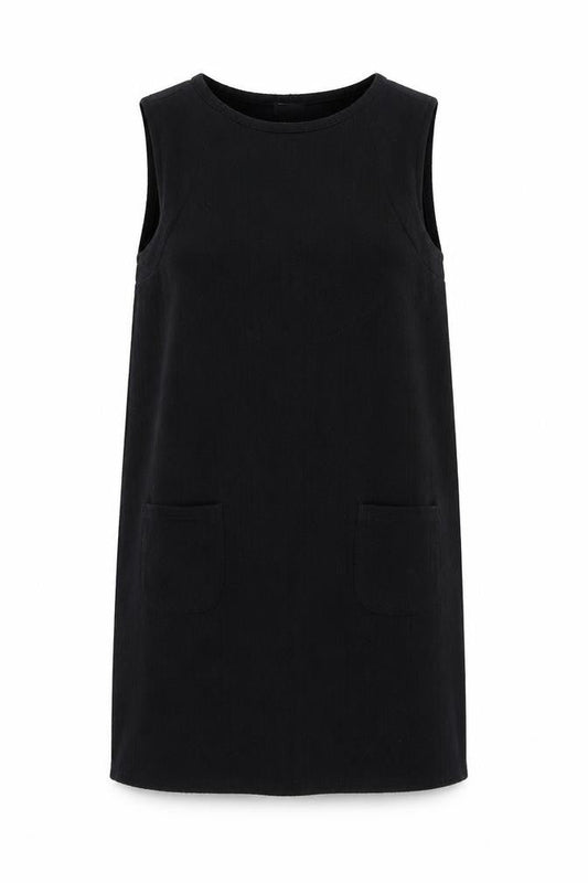Front view of Cooperative women’s black geometric shift, size M