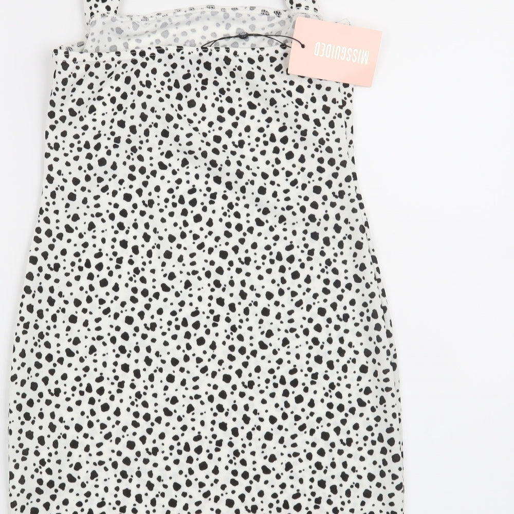 Missguided Womens White Animal Print  Bodycon  Size 8