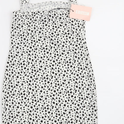 Missguided Womens White Animal Print  Bodycon  Size 8