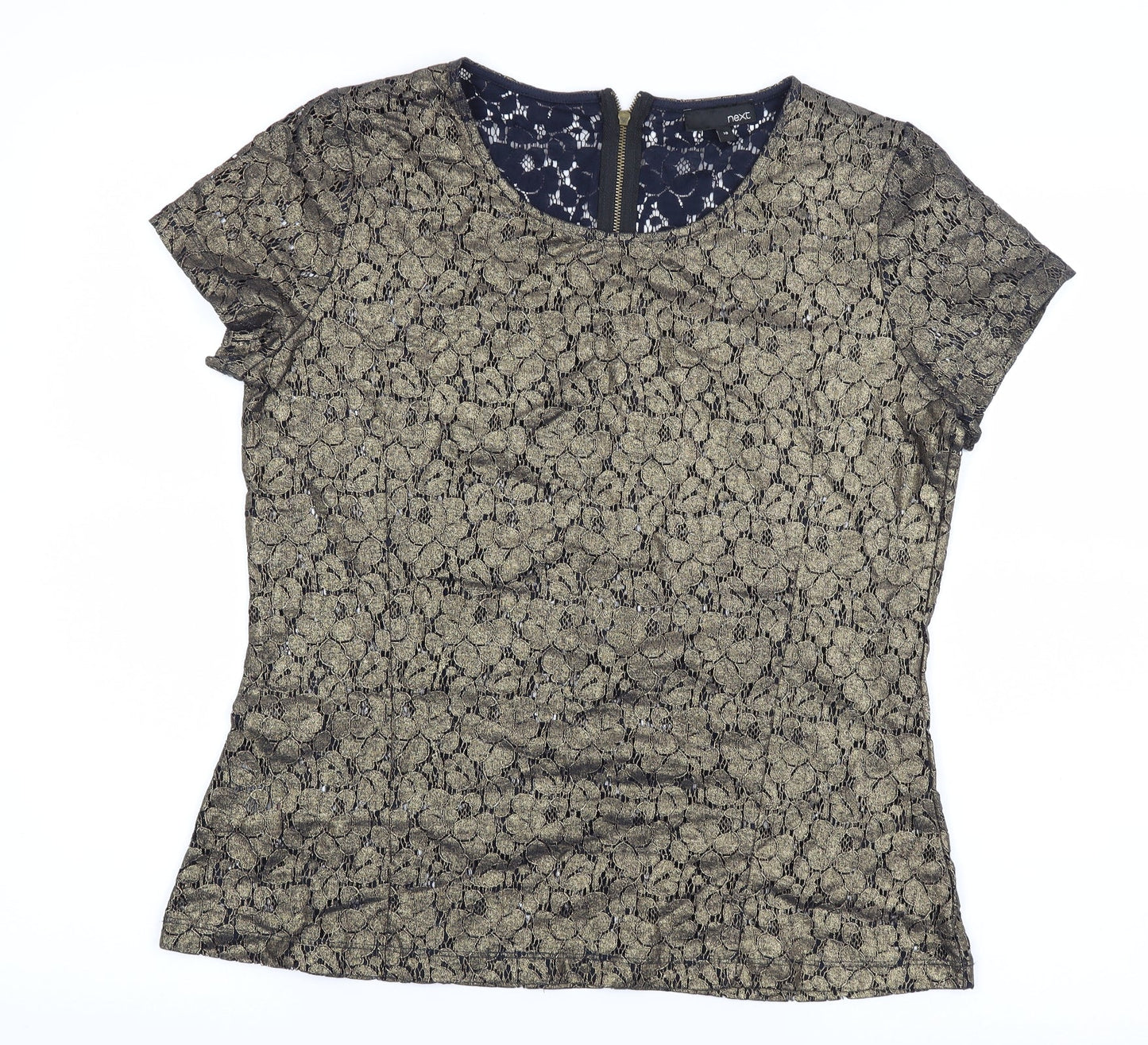 Womens UK Size 10 NEXT Gold Basic Blouse