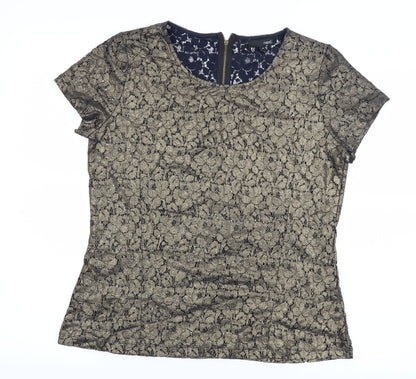 Womens UK Size 10 NEXT Gold Basic Blouse