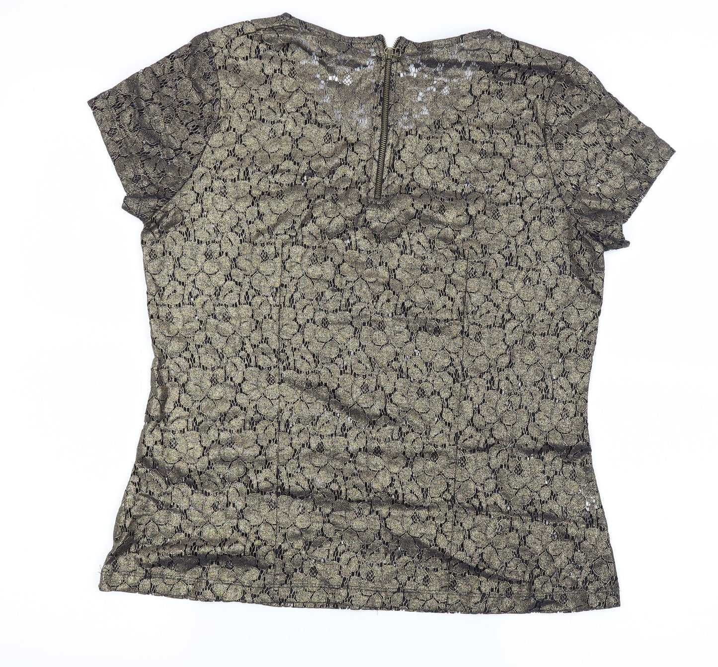 Womens UK Size 10 NEXT Gold Basic Blouse