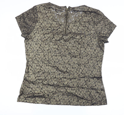 Womens UK Size 10 NEXT Gold Basic Blouse