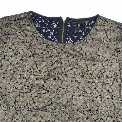 Womens UK Size 10 NEXT Gold Basic Blouse
