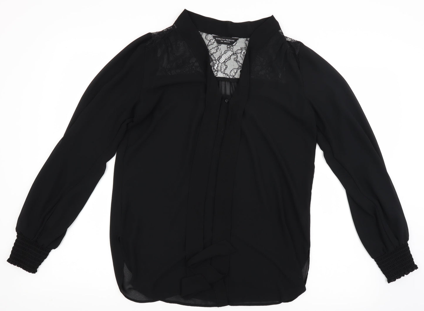 Womens UK Size 8 Dorothy Perkins Black Basic Blouse