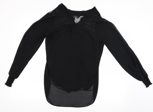 Womens UK Size 8 Dorothy Perkins Black Basic Blouse