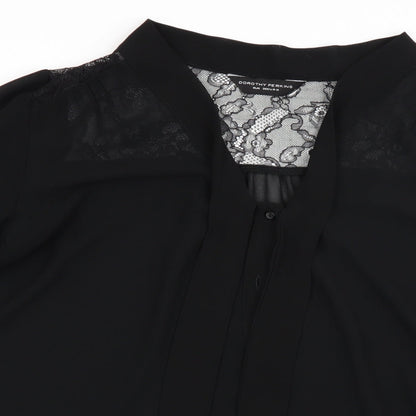 Womens UK Size 8 Dorothy Perkins Black Basic Blouse